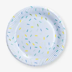 Piatti di carta blu a coriandoli - 8 pz