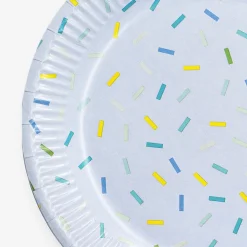 Piatti di carta blu a coriandoli - 8 pz