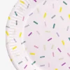 Piatti di carta rosa con coriandoli - 8 pz