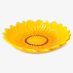 Piatto con girasoli in rilievo - 20 cm