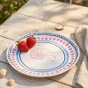 Piatto in ceramica con pois e conchiglia - 20 cm