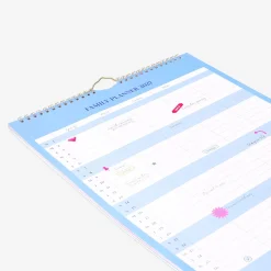 Planner familiare blu da parete 2027