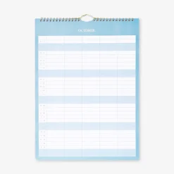 Planner familiare blu da parete 2027