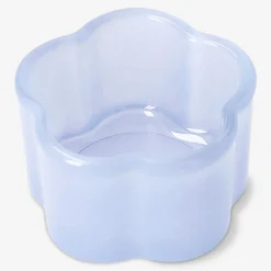 Portacandela tealight in vetro blu latte