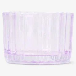 Portacandelina in vetro viola