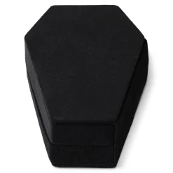 Portagioie nero a forma di bara