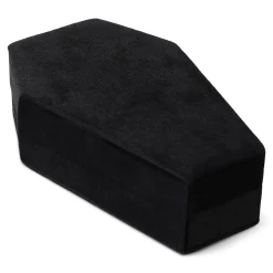 Portagioie nero a forma di bara