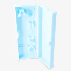 Portaspazzolino blu a forma di valigetta