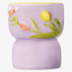 Porta tealight con fiori in rilievo