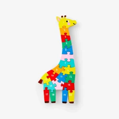 Puzzle di numeri di giraffa in legno