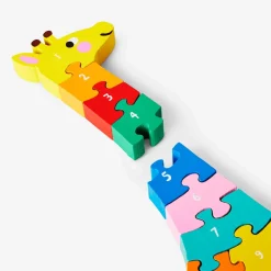 Puzzle di numeri di giraffa in legno