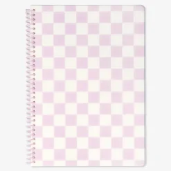 Quaderno A4 con copertina in plastica a quadretti rosa