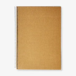 Quaderno a griglia con rilegatura a spirale A4 e copertina in carta artigianale