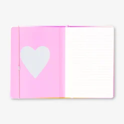 Quaderno A5 sfumato con charm e specchietto a cuore