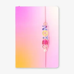 Quaderno A5 sfumato con charm e specchietto a cuore