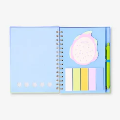 Quaderno A5 sfumato con penna e foglietti adesivi