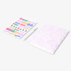 Quaderno floreale con penna a sfera e adesivi
