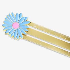 Righello in metallo dorato con fiore