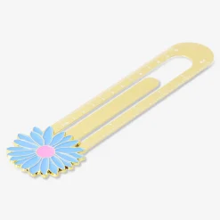 Righello in metallo dorato con fiore