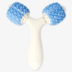 Rullo per massaggio blu e beige per braccia e gambe