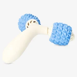 Rullo per massaggio blu e beige per braccia e gambe
