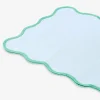 Runner da tavola blu con bordo smerlato - 35x130 cm