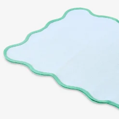 Runner da tavola blu con bordo smerlato - 35x130 cm