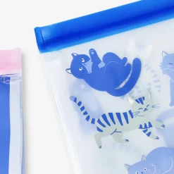 Sacchetti Grip seal con stampa di gatti e strisce - 2 pz