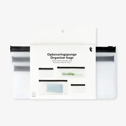 Sacchetti organizzativi neri con cerniera - 4 pz