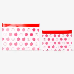 Sacchetti richiudibili riutilizzabili con mele rosse - 2 pz