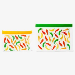 Sacchetti riutilizzabili con chiusura zip e stampa di peperoncino - 2 pz