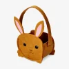 Sacchetto di Pasqua in feltro marrone a forma di coniglietto - 22 cm