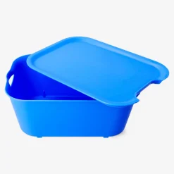 Scatola blu con coperchio - 19x26 cm