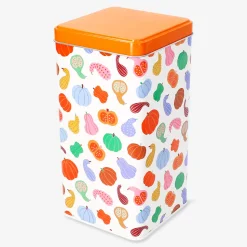 Scatola di latta con stampa di zucche - 21 cm