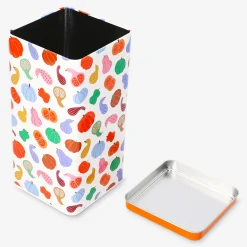Scatola di latta con stampa di zucche - 21 cm