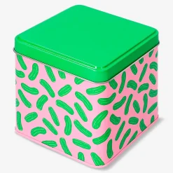 Scatola di latta con stampa di cetriolini - 10 cm