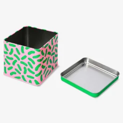 Scatola di latta con stampa di cetriolini - 10 cm