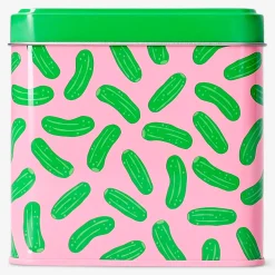 Scatola di latta con stampa di cetriolini - 10 cm