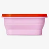 Scatola per il pranzo pieghevole rosa con forchetta - 600 ml