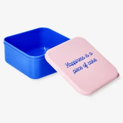 Scatola per snack blu con citazione - 12 cm