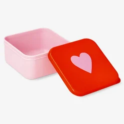 Scatola per snack rosa con cuore - 9 cm