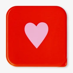 Scatola per snack rosa con cuore - 9 cm