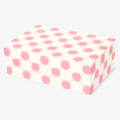 Scatola portaoggetti a pois rosa - 14x20 cm