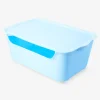 Scatola portaoggetti blu con coperchio - 26x40 cm