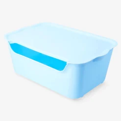 Scatola portaoggetti blu con coperchio - 26x40 cm