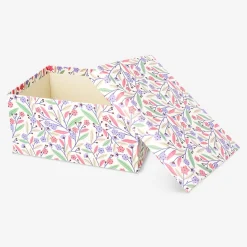 Scatola portaoggetti con fiori multicolore - 17x24 cm