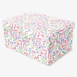 Scatola portaoggetti con fiori multicolore - 17x24 cm