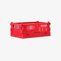 Scatola portaoggetti pieghevole rossa con coperchio - 20x30 cm
