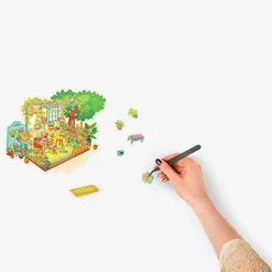 Scena 3D con adesivi - Giardino fiorito