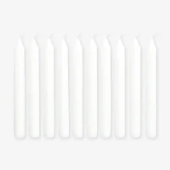 Set di candele bianche per la cena - 10 pz